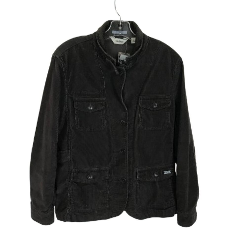 NWT LL Bean Womens Size Large Drab Olive Gray Corduroy Field Jacket NEW